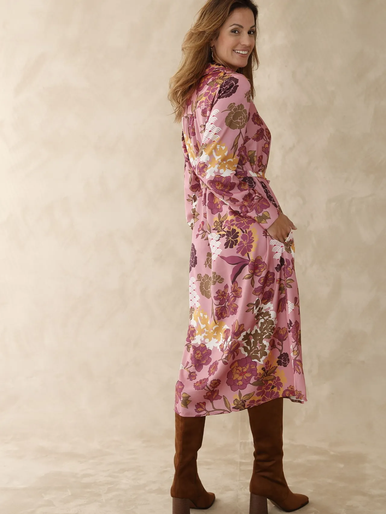 Robe-chemisier manches longues