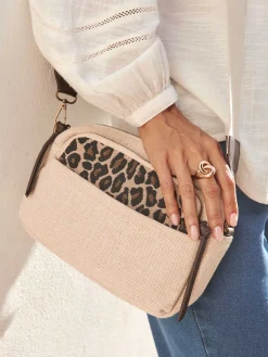 Sac-pochette effet toile de jute