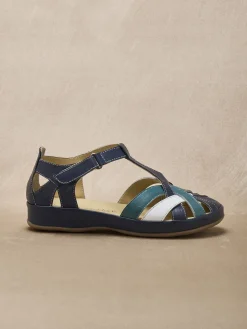 Salomés cuir à brides croisées