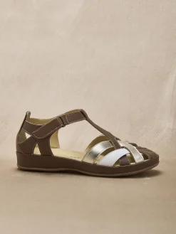 Salomés cuir à brides croisées