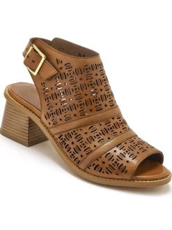 Sandales ajourées en cuir