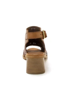 Sandales ajourées en cuir