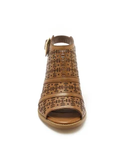 Sandales ajourées en cuir