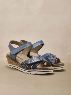 Sandales compensées double scratch