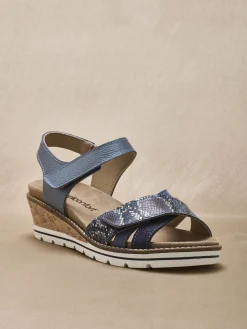 Sandales compensées double scratch