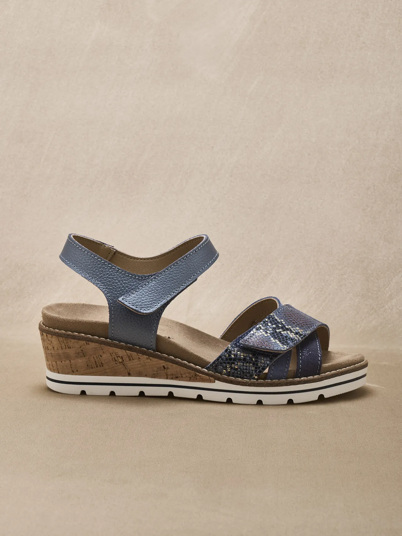 Sandales compensées double scratch