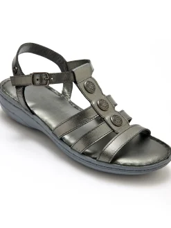 Sandales cuir à cabochon métal