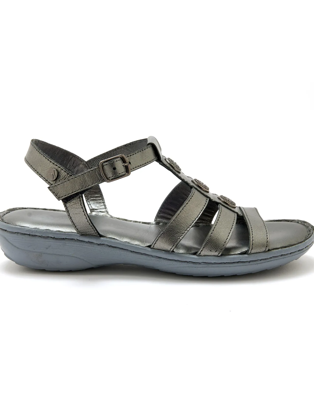 Sandales cuir à cabochon métal