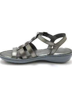 Sandales cuir à cabochon métal