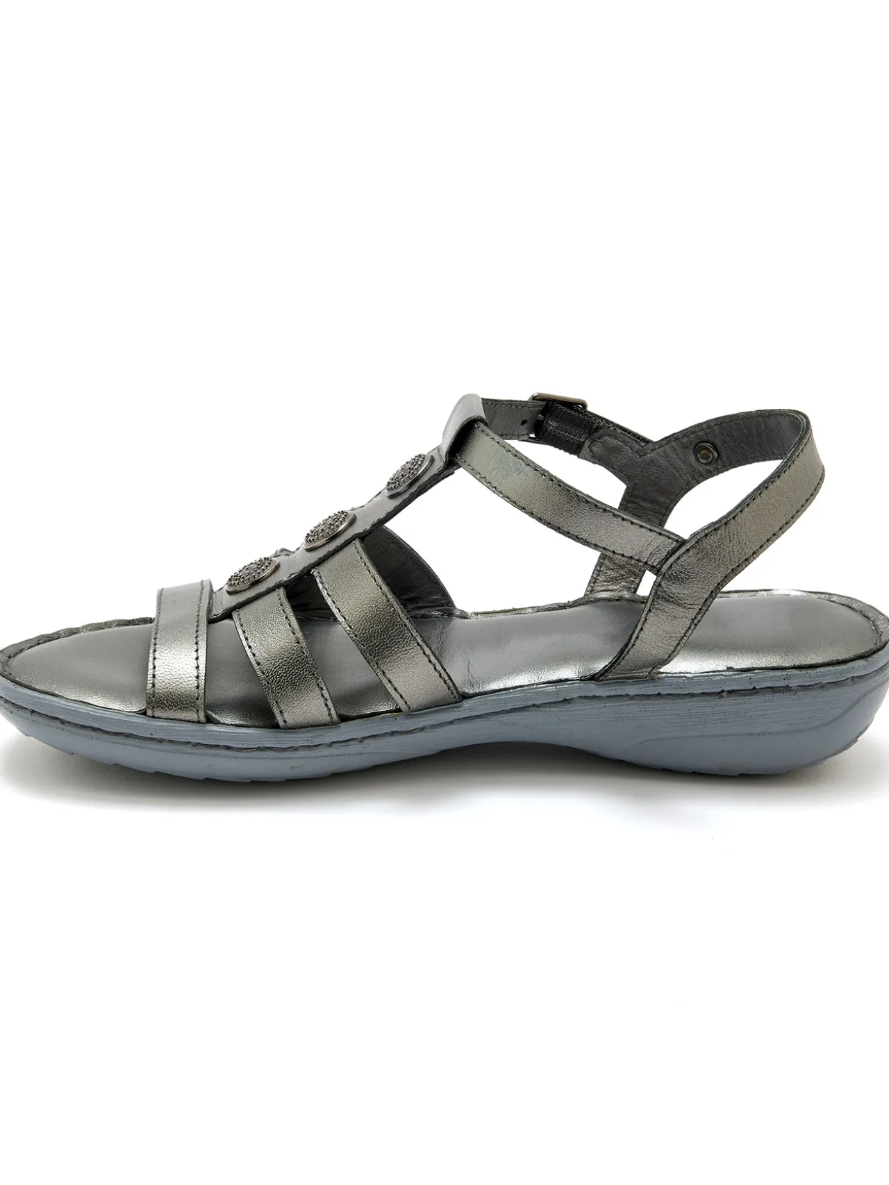 Sandales cuir à cabochon métal