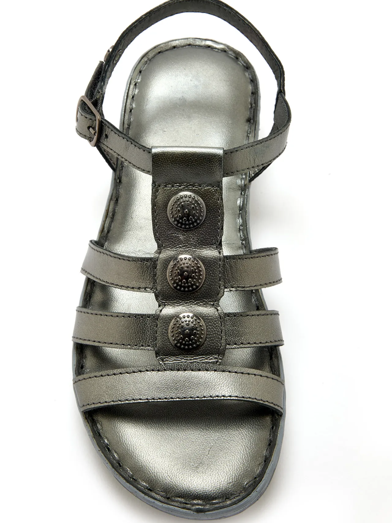 Sandales cuir à cabochon métal