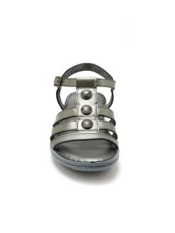 Sandales cuir à cabochon métal