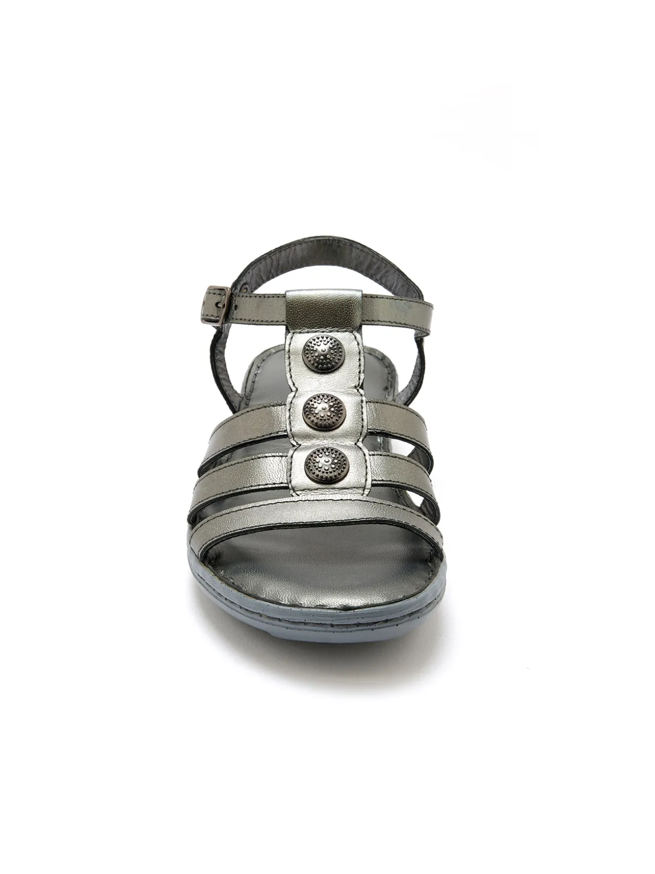 Sandales cuir à cabochon métal