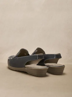 Sandales cuir ajouré élastiquées