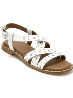 Sandales cuir détails cloutés