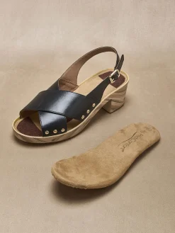 Sandales cuir détails clous