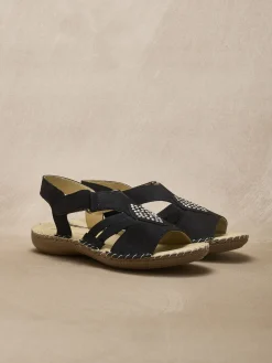 Sandales cuir élastiquées