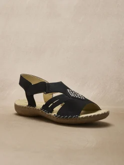 Sandales cuir élastiquées