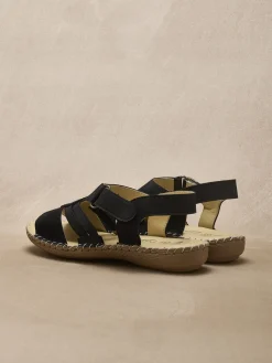 Sandales cuir élastiquées