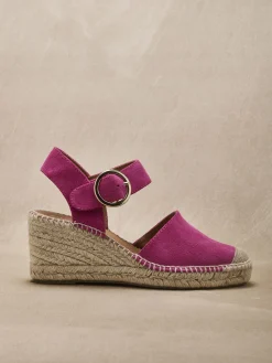 Sandales cuir velours