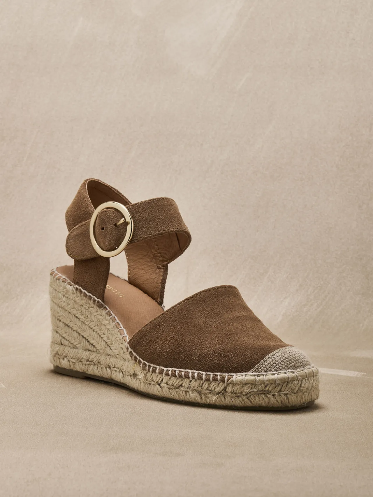 Sandales cuir velours