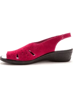 Sandales cuir velours grande largeur