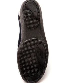 Sandales cuir velours grande largeur