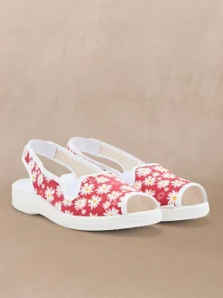 Sandales élastiquées intérieur éponge