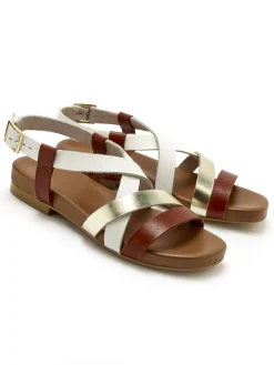 Sandales plates en cuir