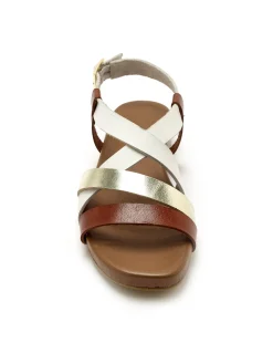 Sandales plates en cuir