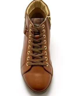 Sneakers montantes avec zip et lacets