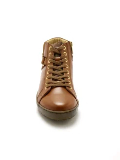 Sneakers montantes avec zip et lacets