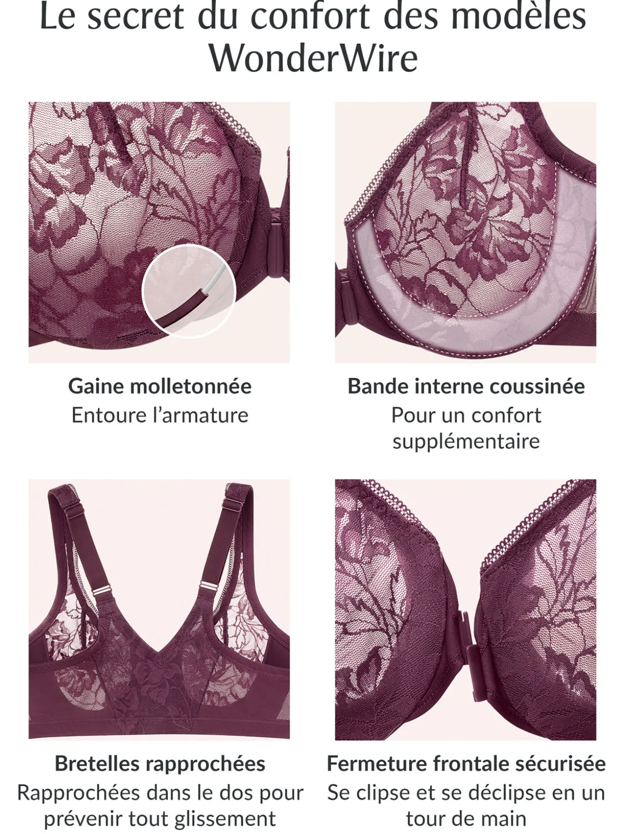 Soutien-gorge à fermeture frontale