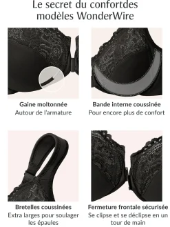 Soutien-gorge Elegance, agrafage devant