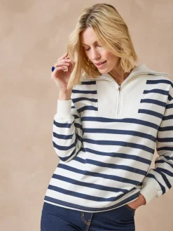 Sweat-shirt col camionneur zippé