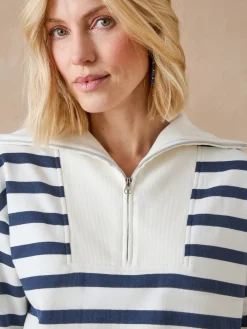 Sweat-shirt col camionneur zippé