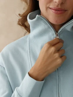 Sweat-shirt col camionneur zippé