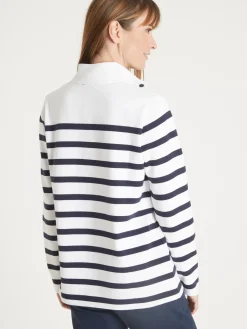 Sweat-shirt rayé col montant