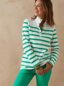 Sweat-shirt rayé col montant