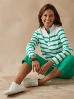 Sweat-shirt rayé col montant