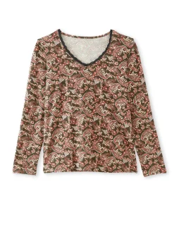 Tee-shirt avec dentelle à l'encolure