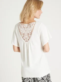 Tee-shirt avec dentelle au dos
