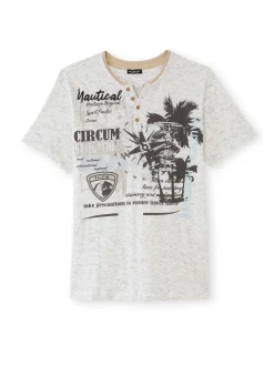 Tee-shirt chiné motif nautique