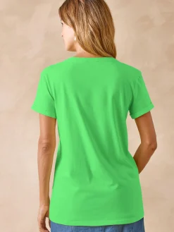 Tee-shirt coton à broderies ajourées