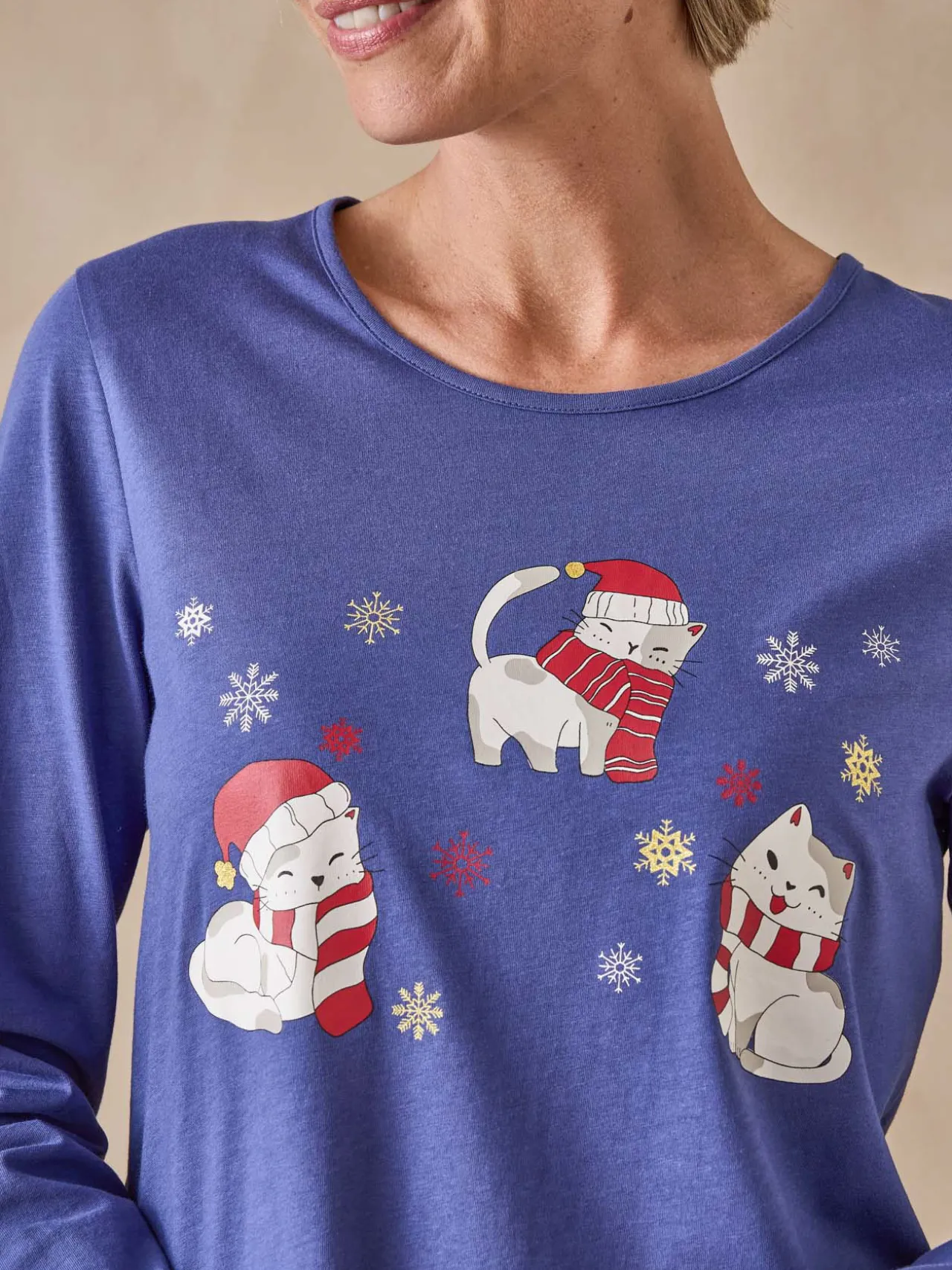 Tee-shirt de pyjama en jersey pur coton