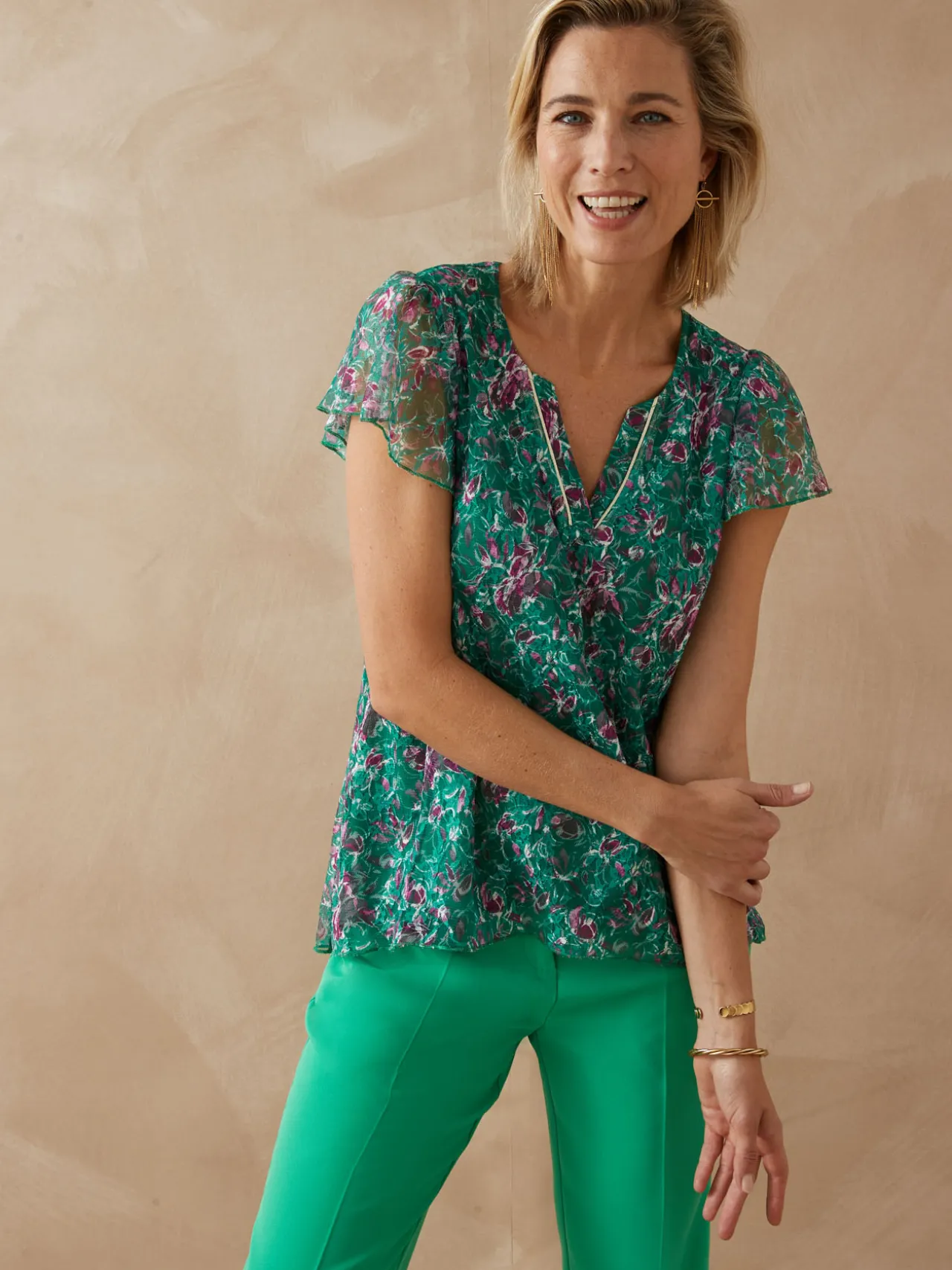 Tee-shirt en maille dentelle