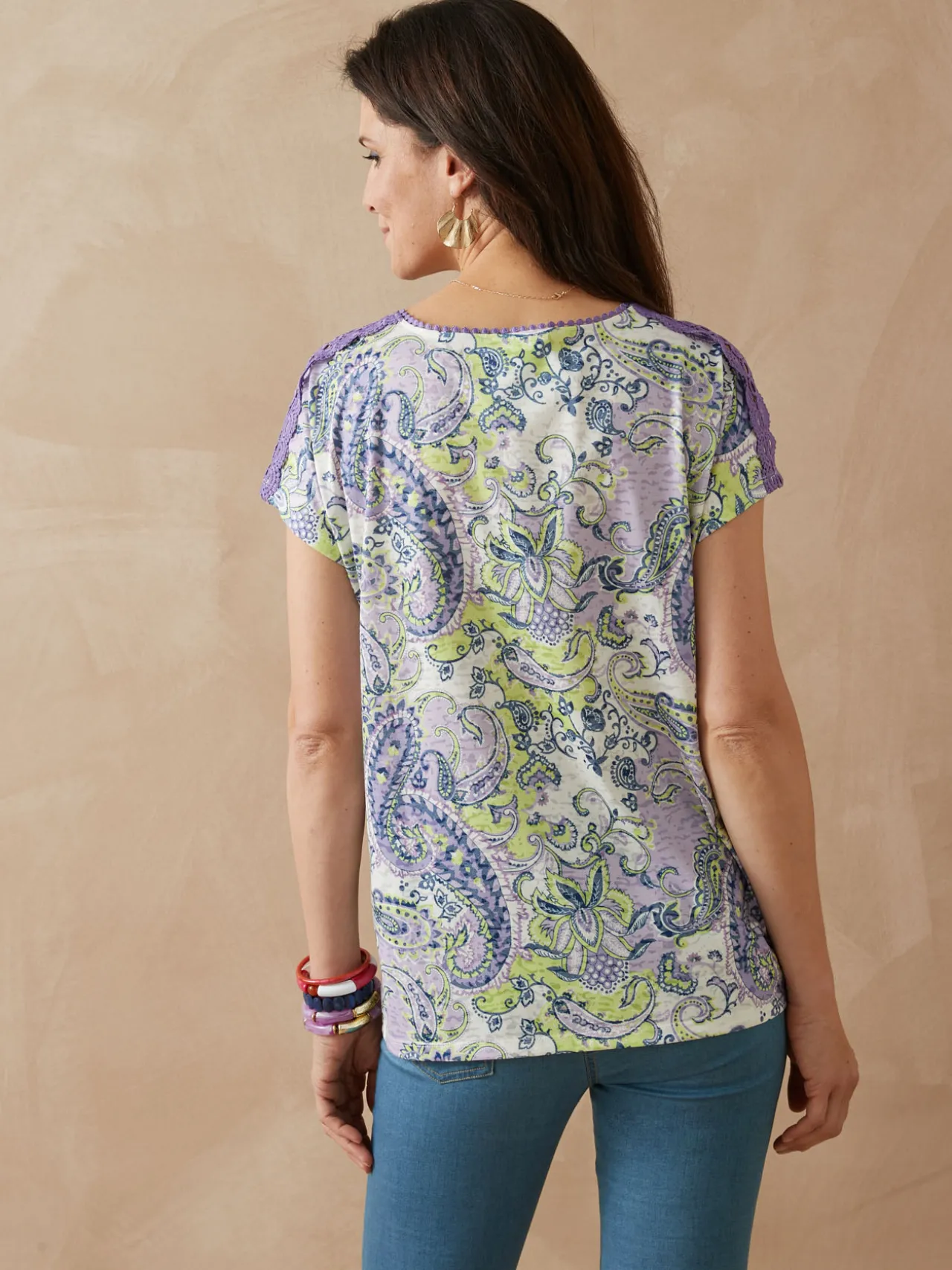 Tee-shirt en maille dévorée