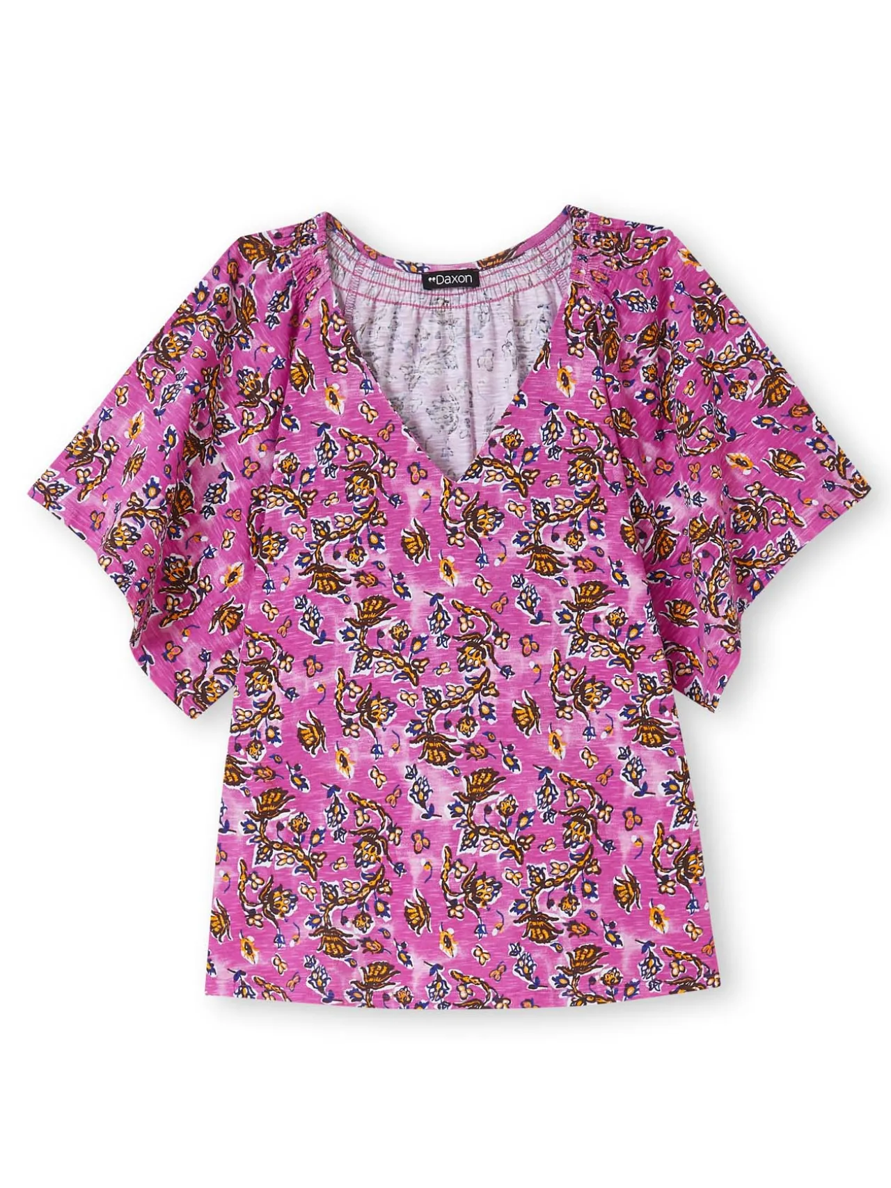 Tee-shirt encolure V avec smocks