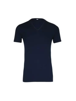 Tee-shirt encolure V, pur coton