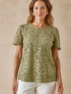 Tee-shirt macramé col rond